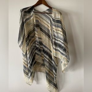 Striped summer beau teal shall wrap scarf